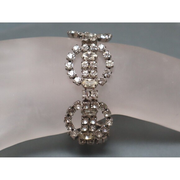 Deco Wide Rhinestone Bracelet Loop Circle Design - Picture 3 of 6